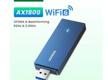 USB Wi-Fi adapteri “Ugreen WiFi 6 PC AX1800 5G 2.4G Dual Band USB 3.0"