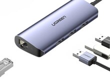 USB kabeli "Ugreen USB-C to 3xUSB 3.0 RJ45"