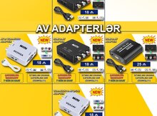 "AV,RCA" çevirici adapterlər