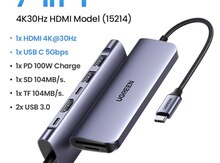 15214 UGREEN 6-in-1 4K HDMI USB C Hub CM195