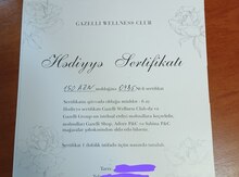 "Gazelli Wellness Club" sertifikatı