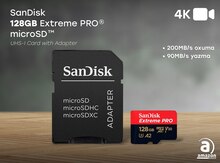 SanDisk 128GB Extreme PRO® microSD™ UHS-I Card with Adapter C10, U3, V30, A2
