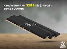 Crucial Pro RAM 32GB Kit (2x16GB) DDR5 6000MHz