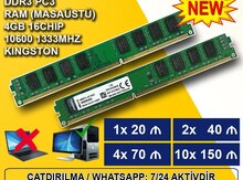 Operativ yaddaş "DDR3 4GB 10600 1333Mhz Kingston"