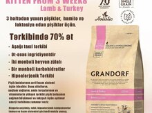 "Grandorf Kitten from 3 weeks lamb&turkey" pişik yemi