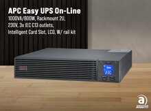 APC Easy UPS On-Line, 1000VA/800W, Rackmount 2U, 230V, 3x IEC C13 outlets, Intelligent Card Slot, LC