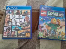 PS4 "Gta 5 və Lego Worlds" oyun diskləri