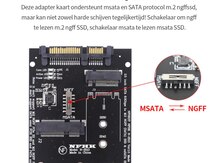 SSD "M.2 Sata MSATA To SATA"