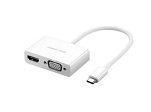 Type-C görüntü çevirici "UGREEN USB Type-C to HDMI + VGA Converter White MM123"