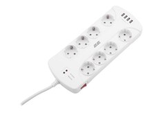 Elektrik uzadıcı "2E Power strip with surge protector 8x, 4xUSB-A"