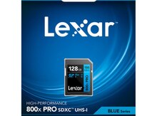 Yaddaş kartı "Lexar 128GB High-Performance 800x PRO UHS-I SDXC Memory Card (BLUE Series)"