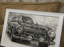 "Mercedes Benz 300SL" rəsm əsəri