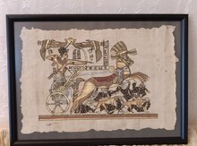 Şüşəli çərçivədə papirus
