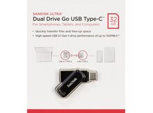 Flaş kart "SanDisk 32GB Ultra Dual Drive Go USB Type-C Flash"