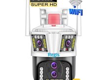 Simsiz Wifi ptz 3 kamera 360° 8mp/4K +64gb 