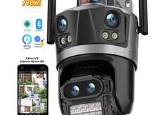 Simsiz Wifi ptz 3 kamera 360° 8mp/4K +64GB