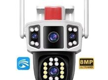 4G sim kartlı ptz 2 kamera 360° 8mp/4K+64GB