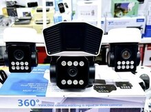 4G sim kartlı ptz 3 kamera 360° 8mp/4K 64GB