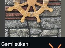 Dekorativ taxta sükan və lövbər 