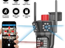 Simsiz Wifi ptz 3 kamera 360° 8mp/4K +64GB