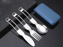 Piknik qaşıq, çəngəl və bıçaq dəsti