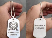 Polad şəkil və yazı ilə boyunbağı