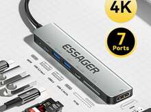 Essager Usb C Hub Usb Type-c to HDMI-compatible Dock Station USB 3.0 Adapter Splitter