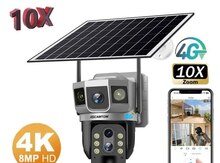 Simsiz 4G sim kartl Solar ptz 2 kamera 360° 8mp/4K