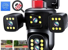 Simsiz Wi-Fi ptz 3 kamera 360° 8mp/4K +64GB