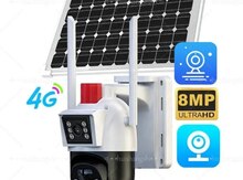 Simsiz 4G sim kartlı Solar ptz 2 kamera 360° 8mp/4K