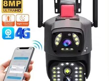 Simsiz Wifi ptz 2 kamera 360° 8mp/4K +64gb 