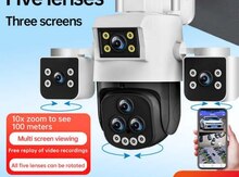 Simsiz WiFi ptz 3 kamera 360° 8mp/4K +64GB