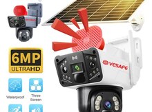 Simsiz 4G sim kartlı Solar ptz 2 kamera 360° 8mp/4K