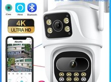 Simsiz Wifi ptz 2 kamera 360° 8mp/4K +64gb 