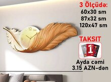 Divar Saatı "Home Decore Feather"