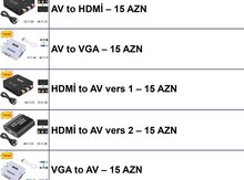 AV/RCA/Tülpan adapterlər