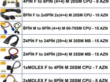Kabellər "4/8/24pin CPU/MB Original"