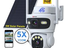 Simsiz 4G sim kartl Solar ptz 2 kamera 360° 8mp/4K