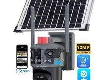 4G Sim kartlı Solar 360° FHD kamera 12MP+64GB