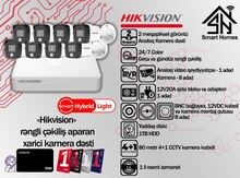"Hikvision" gecə rəngli çəkiliş aparan səkkizli kamera dəsti