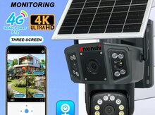 4G Sim kartlı Solar 360° FHD kamera 8MP/4K+64GB