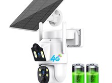 4G sim kartlı solar 360° FHD kamera 8MP/4K+64GB
