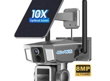 4G sim kartlı solar 360° FHD kamera 8MP/4K+64GB