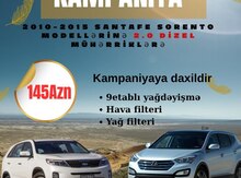 "Hyundai SantaFe, Hyundai Sorento" mühərrik yağ dəyişilməsi