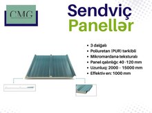 Poliuretan (PUR) tərkibli 3 dalğalı sendviç panellər