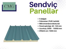 5 dalğalı poliuretan sendviç panellər