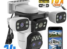 WiFi PTZ kamera 360°FHD 12MP/4K+64GB