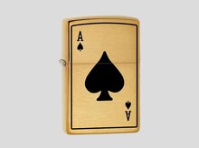 Alışqan "Zippo Ace of Spades Brushed Brass"