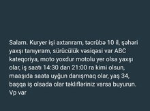 Kuryer işi axtarıram
