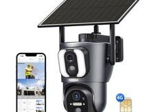 4G Tam simsiz Solar PTZ360° 2 kamera 12MP/4K